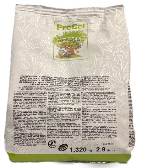 preparato semilavorato in polvere per gelati e sorbetti gusto fragola pregel