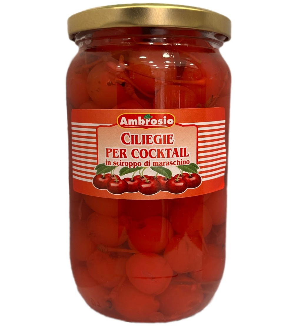 CILIEGIE ROSSE AL MARASCHINO CON GAMBO AMBROSIO CILIEGIE ROSSE AL MARASCHINO CON GAMBO AMBROSIO